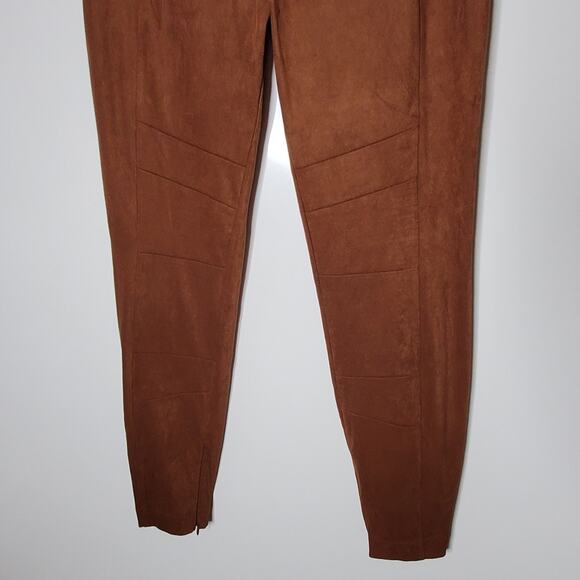 Sundance Catalog Pants Leggings  Faux Suede Ankle Zip Brown Size 10 - Picture 10 of 12
